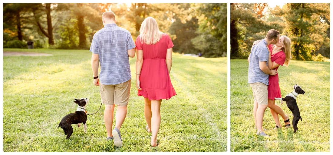 Columbia Maryland Couple's Centennial Park Engagement Photos with their dog Harvey