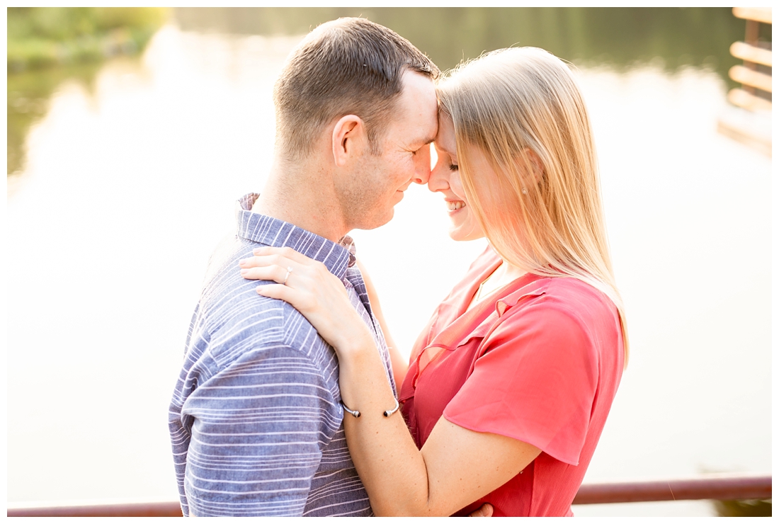 Columbia Maryland Couple's Centennial Park Engagement Photos with their dog Harvey. Centennial Lake.