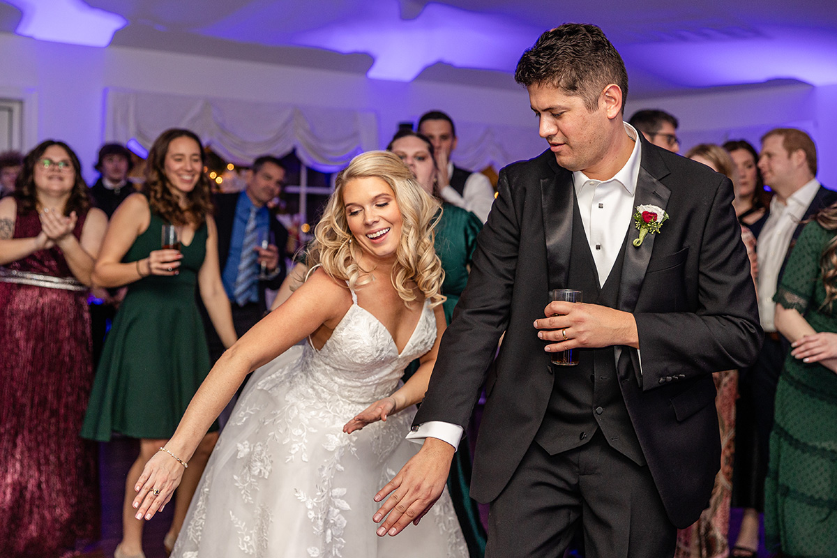 Antrim 1844 Wedding Reception, Wedding Dance Floor, Bride and Groom dancing, Best maryland wedding phorographer, Frederick wedding photographer, Carroll county wedding photographer, Winter Wedding, December Wedding