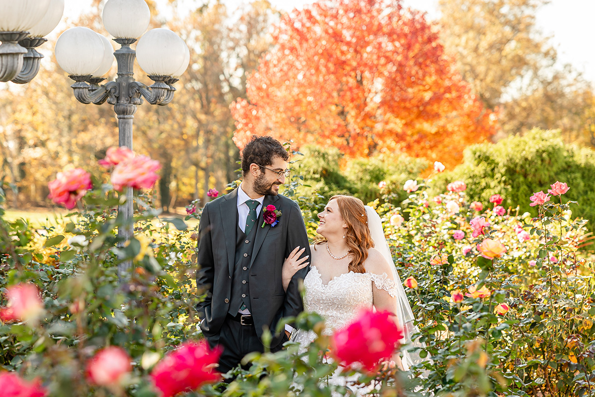 Antrim 1844 Rose Garden Wedding. Bride and Groom Portraits in Rose Garden. Wedding Portraits. Maryland Wedding Photographer, Carroll County Wedding, Frederick Wedding